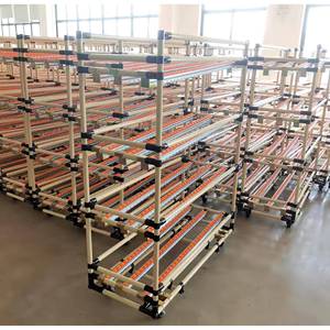 AOCHEN Industrial Collapsible Adjustable Gravity Roller Shelves Steel Flow Rack Shelving System High-Strength