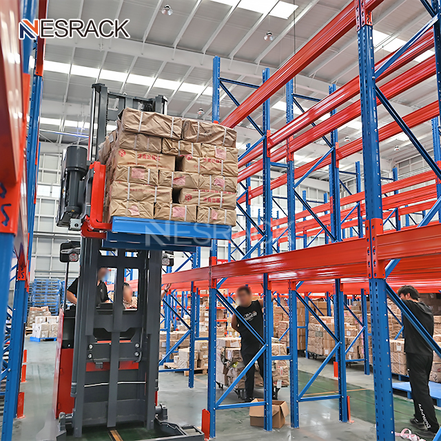 High Density Heavy Duty Steel Storage Warehouse Rack Very Narrow Aisle VNA Selective Pallet Racking