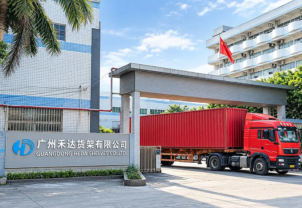 Fleet of logistics transport and factory export loading bay