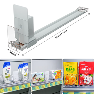Adjustable Supermarket Shelf Pusher System Can Organizer