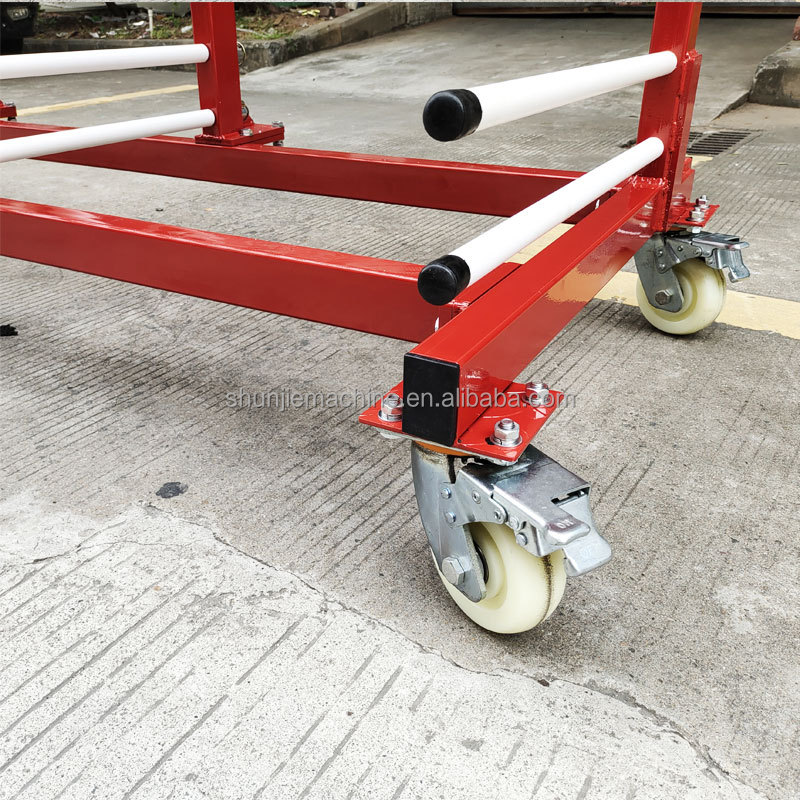 Customizable 2 Meter Length Durable Cantilever Storage And Drying Rack With Four Wheels For Lightweight Panels