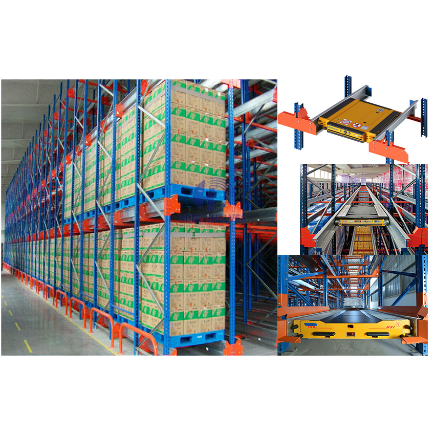 Warehouse High-Density Shuttle Rack System Asrs 4-Way Shuttle Racking Four Way for Cold Storage Shuttle Rack FIFO &amp; LIFO
