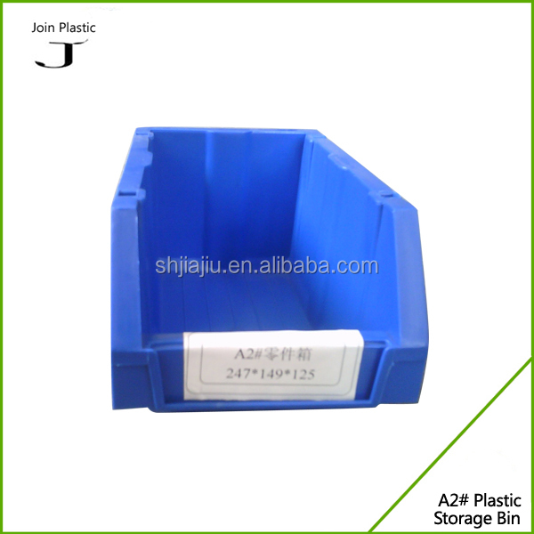 JOIN Blue Plastic Shelf Bin Open Front Stackable Picking Bin Tote for ASRS Warehouse Industrial Parts Storage with Label Holder