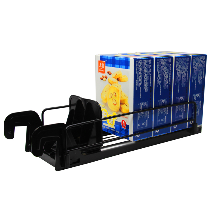 Supermarket Heavy Duty Foldable Automatic Magnetic Shelf Pusher System With Plastic Wire Tray And Hand Pusher Supermarket Rack