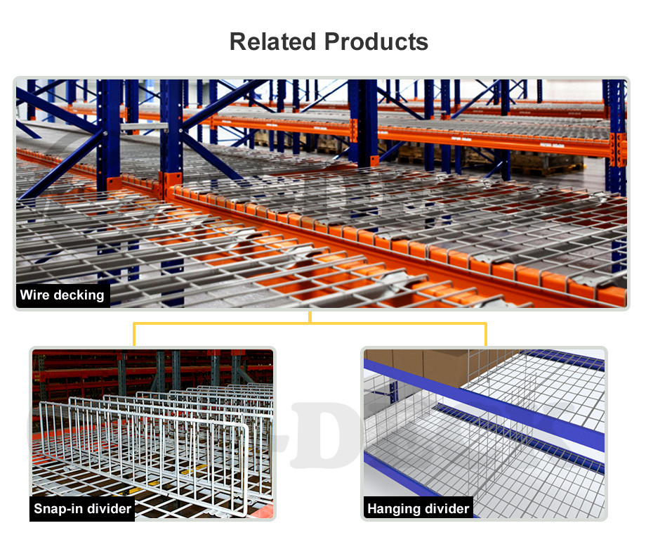 Custom Warehouse Storage Shelves U Channel Wire Mesh Decking for Pallet Racking System