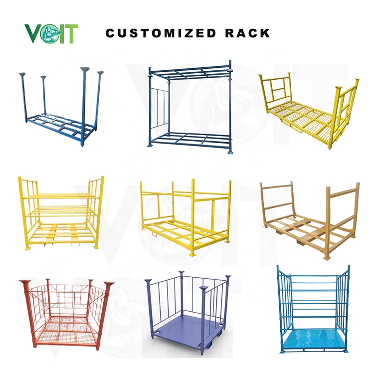 Stackable 4 High Fully Loaded Customized Warehouse Storage Steel Stacking Rack