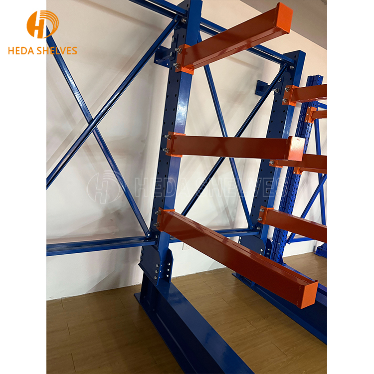 Single/Double Side Heavy Duty Cantilever Rack System Warehouse Storage Long Item Pipes Lumber Steel with Adjustable Arm Rack
