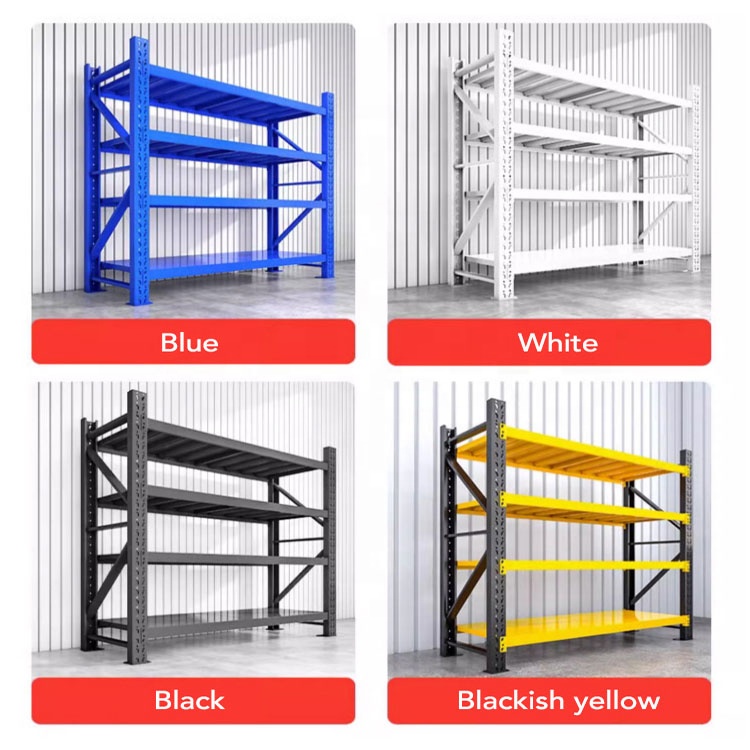 4 Tier Metal Storage Shelf Rack Boltless Assembly Medium Duty Long Span Shelving for Shelves