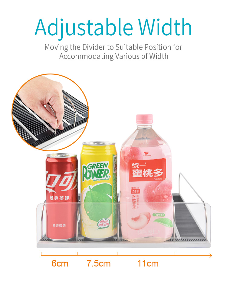 Customized Beverage Factory Manufacturer Gravity Pusher System Roller Shelves