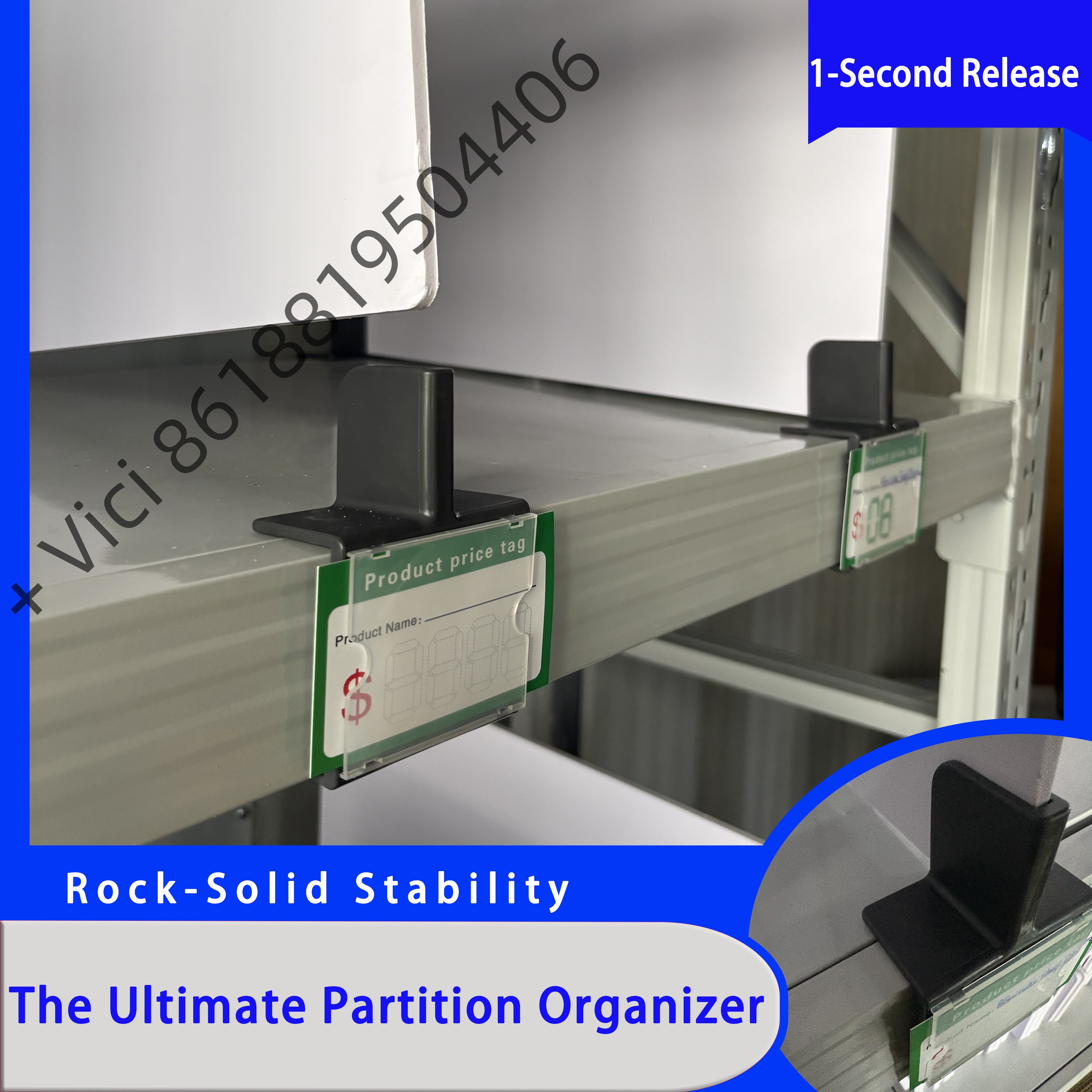 Warehouse Rack Partition Barriers, Durable PVC Snap-on Dividers for Pallet Storage Organization