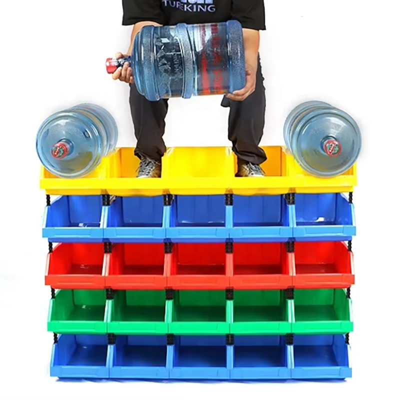 HDPE Part Bins Workshop Solid Box Storage Bins Plastic Organization Warehouse Storage Bin Rack Open Front Stackable Sustainable