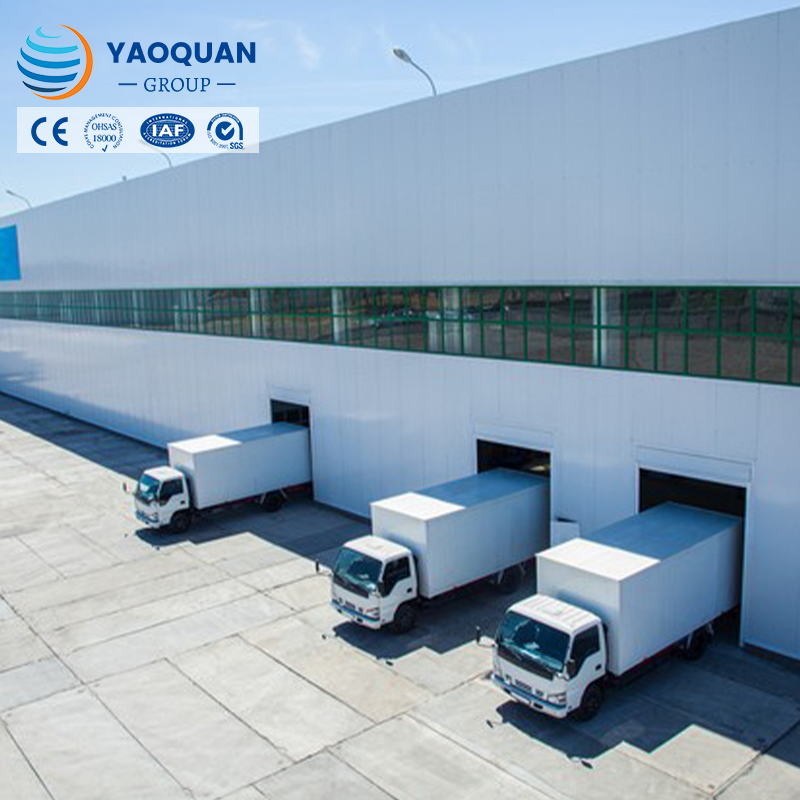 Prefab Steel Frame Cold Storage Logistics Warehouse Distribution Center Building With Mezzanine Floor Racking System