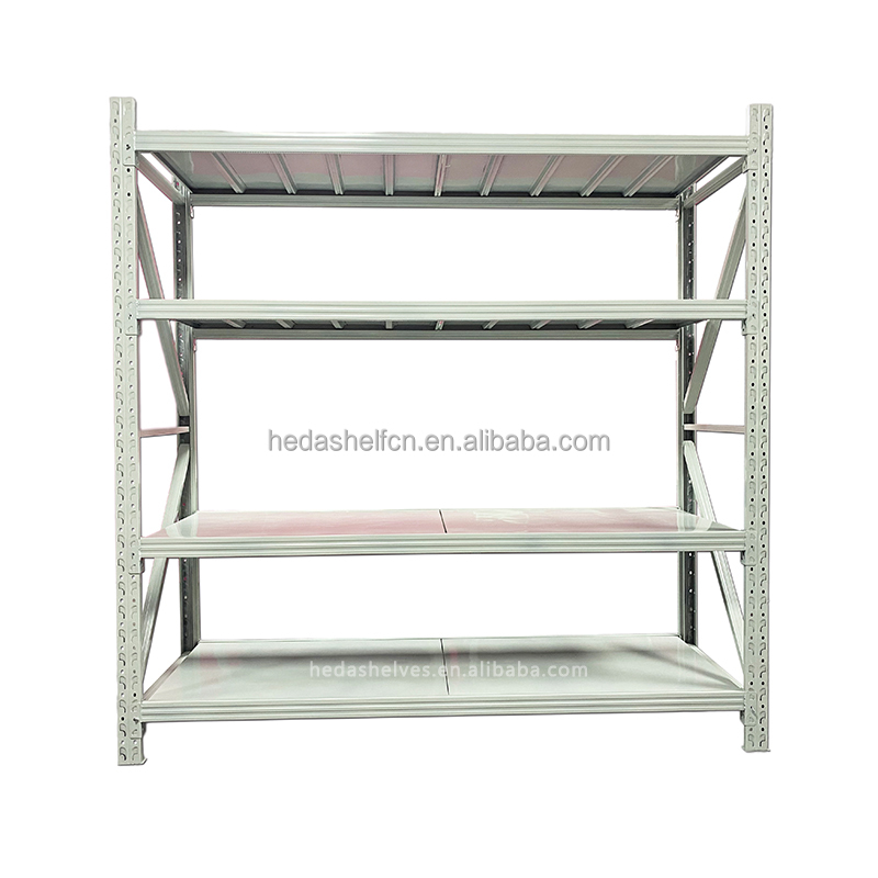 Heavy Duty Metal Garage Shelving Industrial Shelves 4 Tier Boltless Durable Shelves Warehouse Longspan Rack