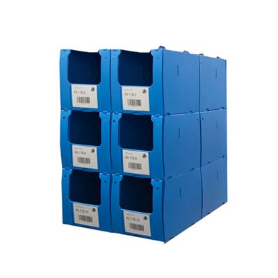 Corrugated Plastic SEMI-OPEN Stacking Warehouse Bin Small Spare Parts Pick Sorting Storage Organizer Box Bin Shelving Wholesale