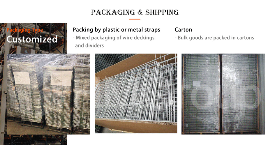 Galvanized Pallet Pallet Rack System Hanging Wire Mesh Decking Dividers