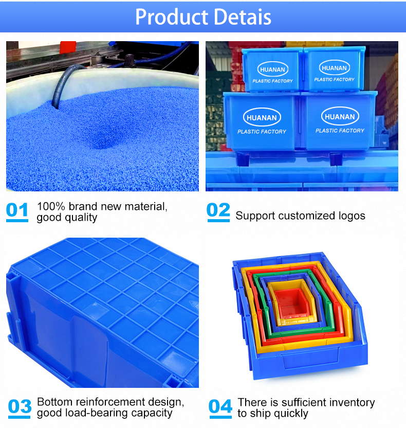 HDPE Part Bins Workshop Solid Box Storage Bins Plastic Organization Warehouse Storage Bin Rack Open Front Stackable Sustainable