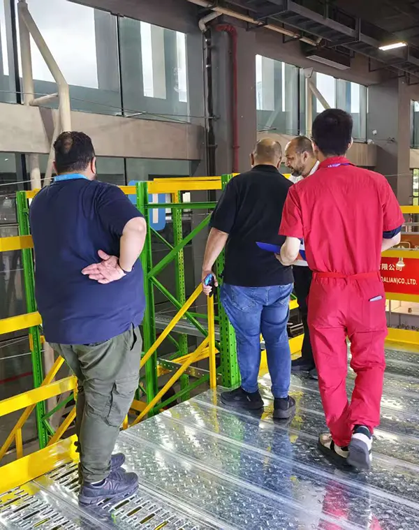 International Buyers Reviewing Warehouse Racks