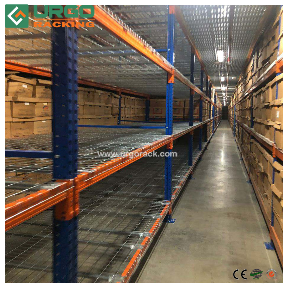 Galvanized Steel Wire Mesh Decking Standard Waterfall Pallet Rack Shelving Storage