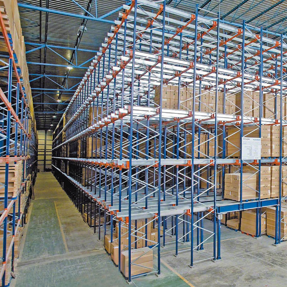 High Density 5 Layer Heavy Duty Radio Shuttle Racking Automated Pallet Storage System Cold Rolled Steel Powder Coated Finish for