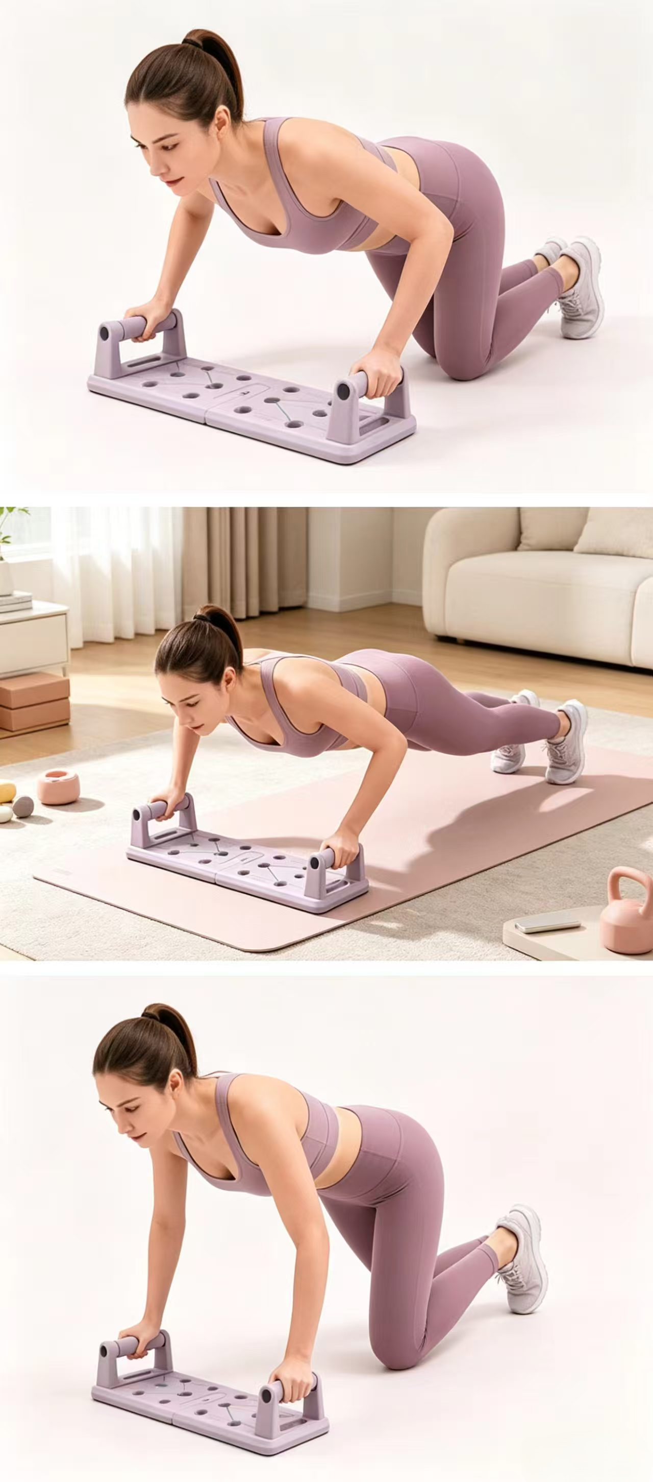 High Performance Portable Purple Non-slip Push Up Rack for Professional Body Shaping Home Fitness Strength Training