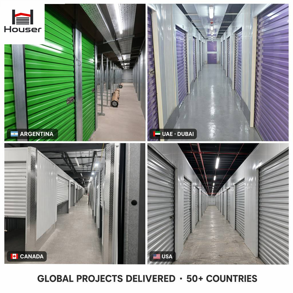 Self Storage Containers Units Business Modular Prefab Galvanized Steel Partition System Indoor Self Storage Unit