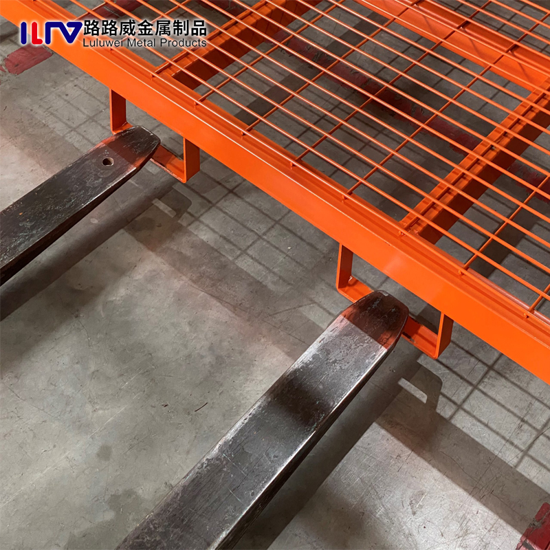 Warehouse Storage Steel Stackable Racks Portable Stacking Racking with Mesh Pallet