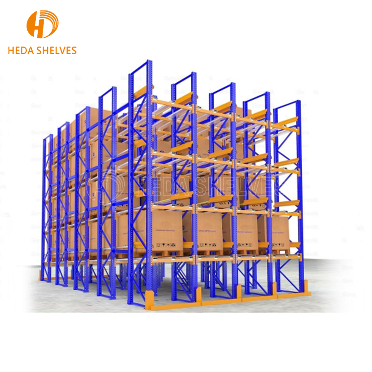 High-Capacity Heavy Duty Drive-In/Drive-Thru Pallet Racking System Corrosion Protection Stainless Steel Warehouse Rack