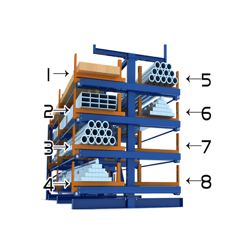 Customized Double-side Hand-operated Extendable Cantilevered Racking System for Pipes Storage
