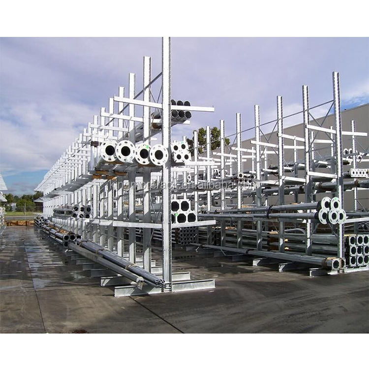 H-Beam Heavy Duty Cantilever Racks Steel Structural Shelf Industrial Warehouse Racking for Storaging Wooden Boards, Pipes