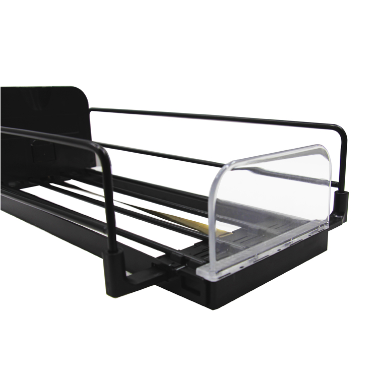 Supermarket Heavy Duty Foldable Automatic Magnetic Shelf Pusher System With Plastic Wire Tray And Hand Pusher Supermarket Rack