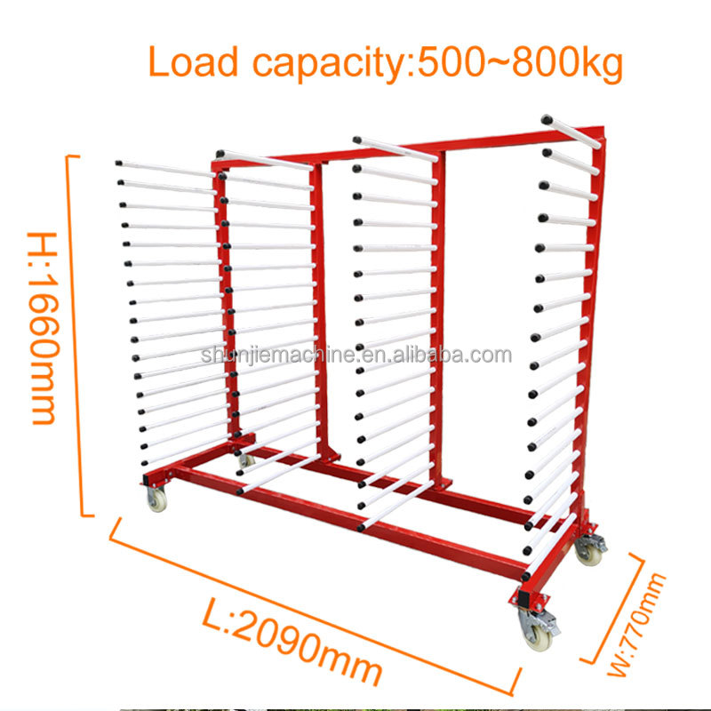 Customizable 2 Meter Length Durable Cantilever Storage And Drying Rack With Four Wheels For Lightweight Panels