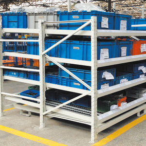 High Density Cold Rolled Steel Flow Rack Gravity Shelves