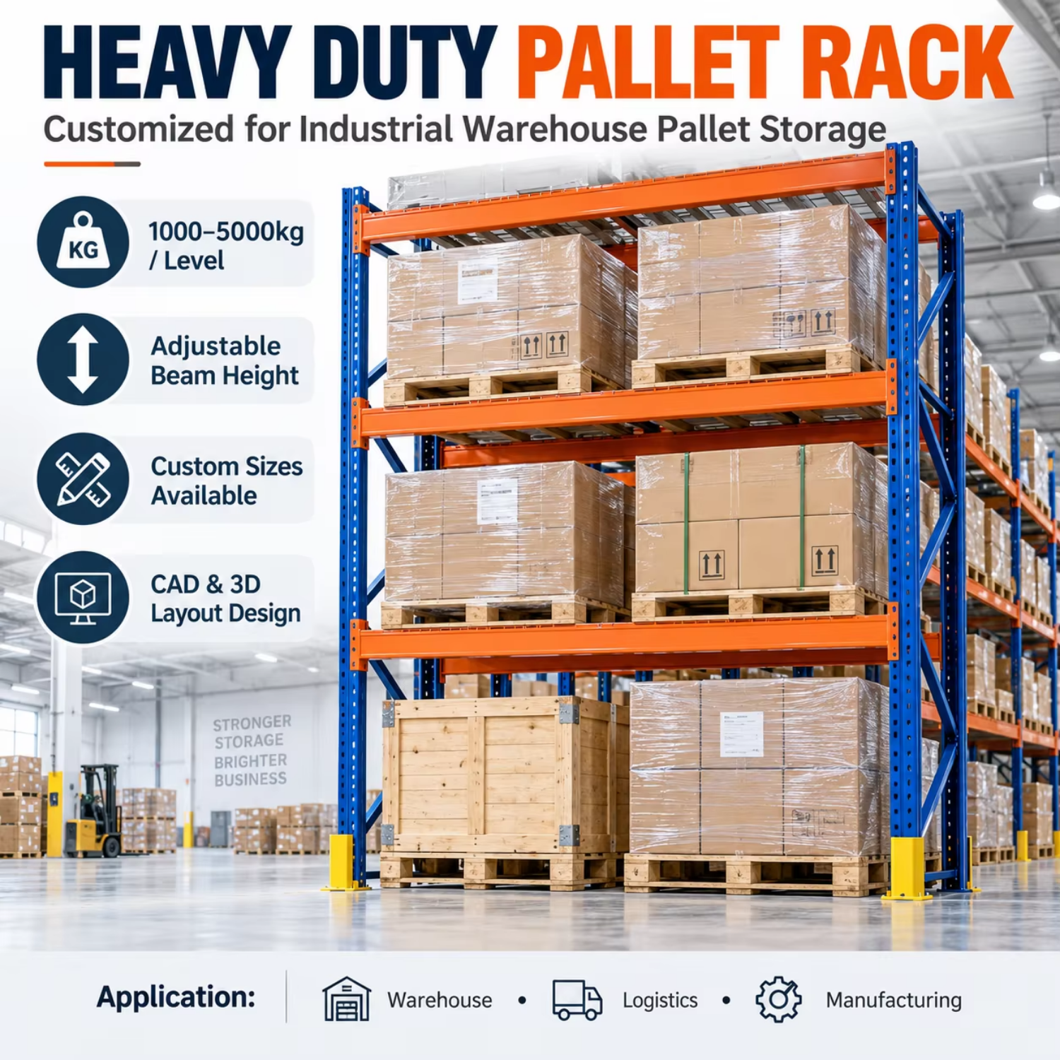 Metal Warehouse Shelf Heavy Duty Racks for Industrial Storage Pallet Racking System