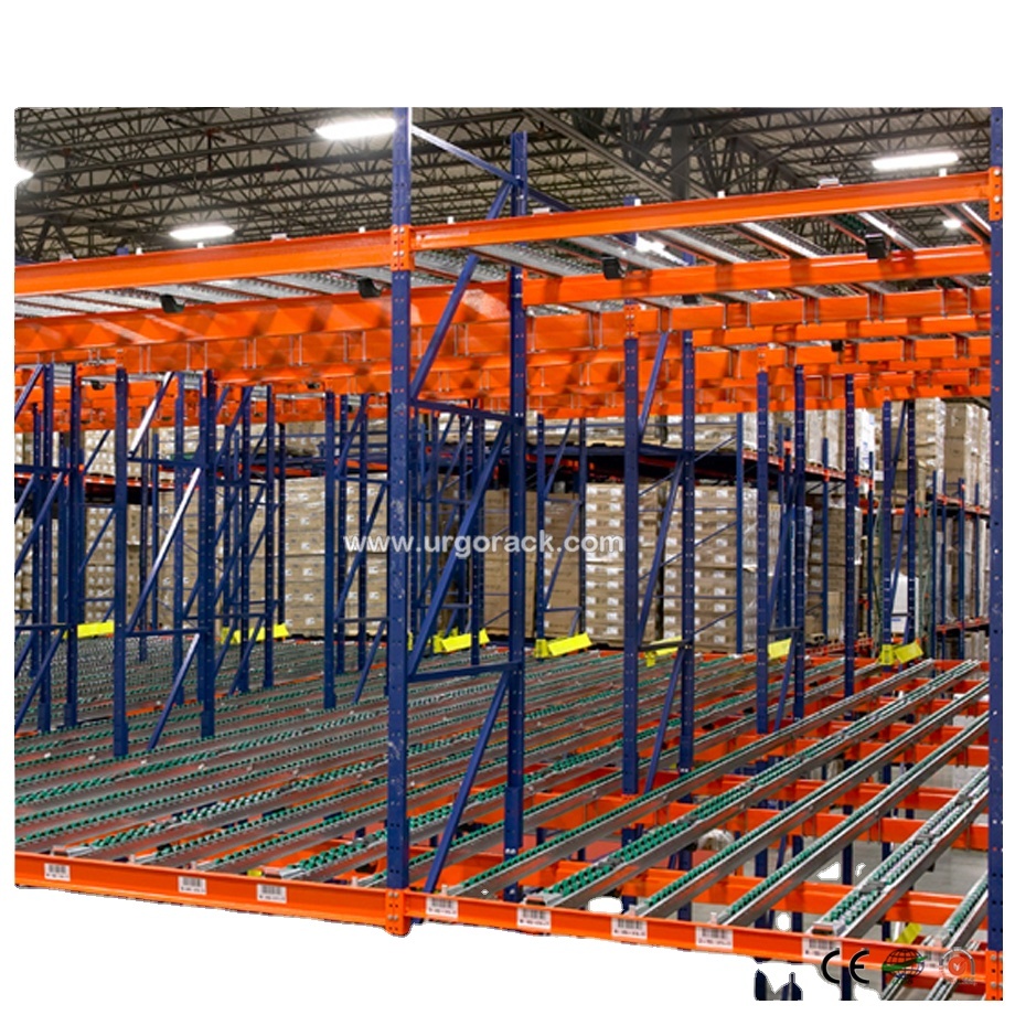 URGO Professional Intensive Storage Flow Rack Roller Pallet Racking For Gravity Racks