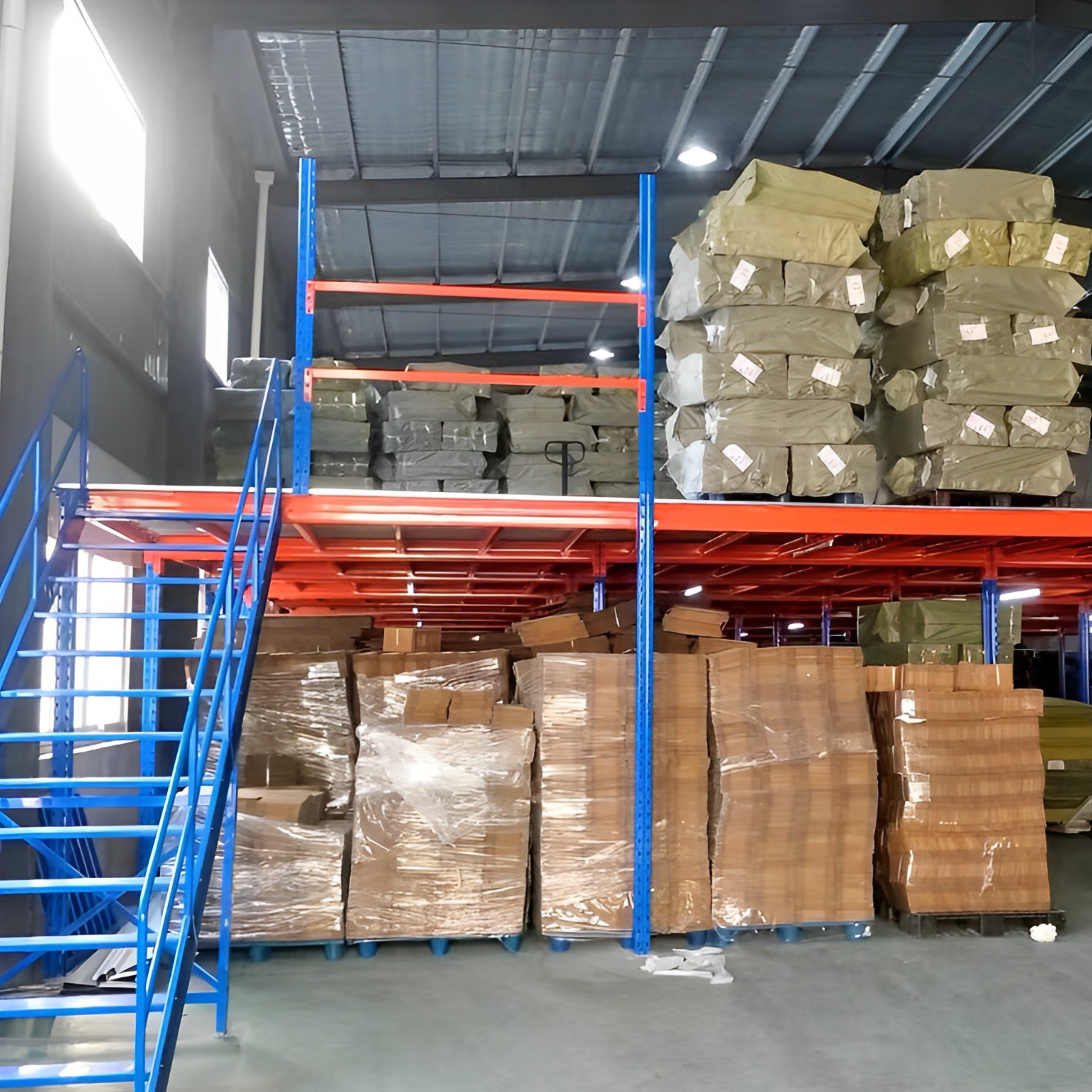 Prefabricated MezzanineTwo-Level Prefabricated Warehouse with Mezzanine Heavy Duty Shelving Rack