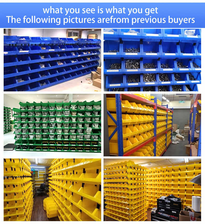 HDPE Part Bins Workshop Solid Box Storage Bins Plastic Organization Warehouse Storage Bin Rack Open Front Stackable Sustainable