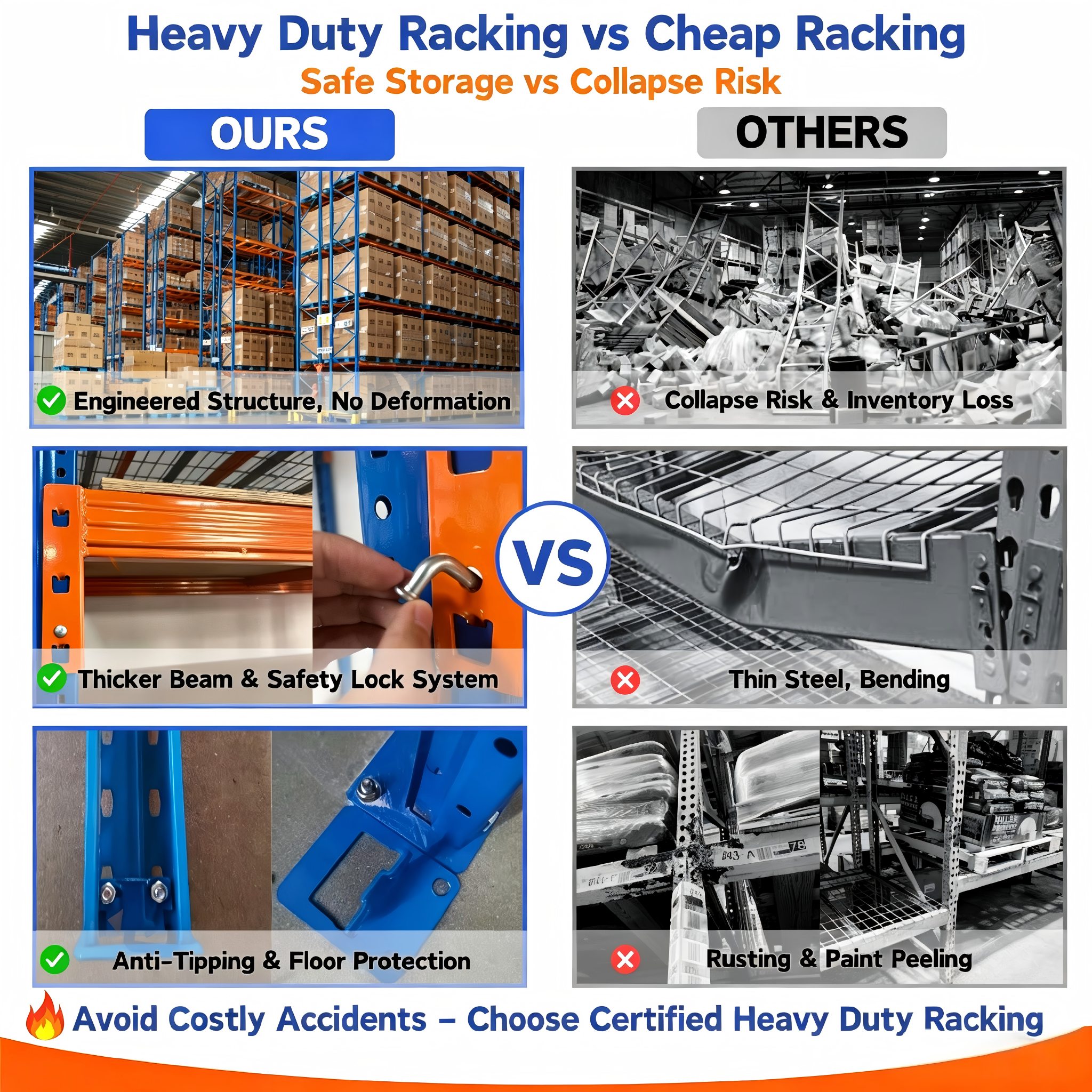 Large Wholesale Adjustable 500kg/Layer Steel Heavy Duty Pallet Rack Industrial Racking System For Spare Parts Warehouse Storage