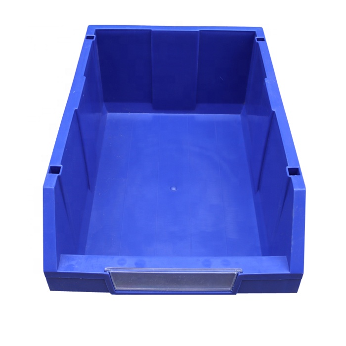 JOIN Blue Plastic Shelf Bin Open Front Stackable Picking Bin Tote for ASRS Warehouse Industrial Parts Storage with Label Holder