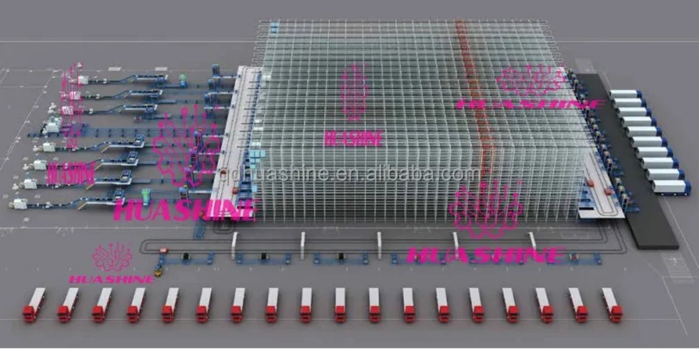 Heavy Duty Scale STACKER CRANE and on Request Capacity Pallet Racking Auomated ASRS Warehouse HUASHINE INTELLIGENT