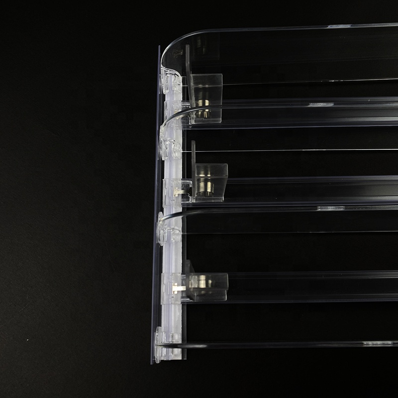 Retail Store Spring Loaded Auto Feed Transparent Plastic Divider Pusher System for Supermarket Shelves with Easy Install
