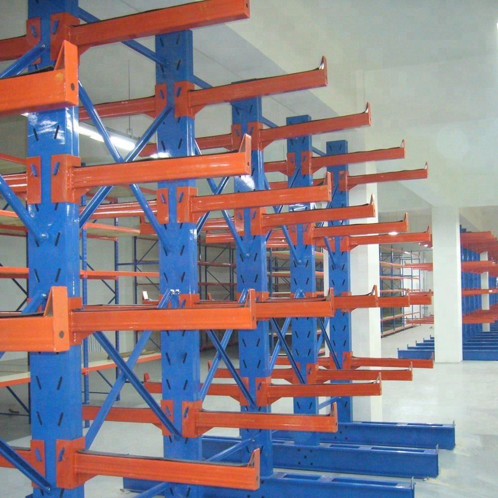 H-Beam Heavy Duty Cantilever Racks Steel Structural Shelf Industrial Warehouse Racking for Storaging Wooden Boards, Pipes