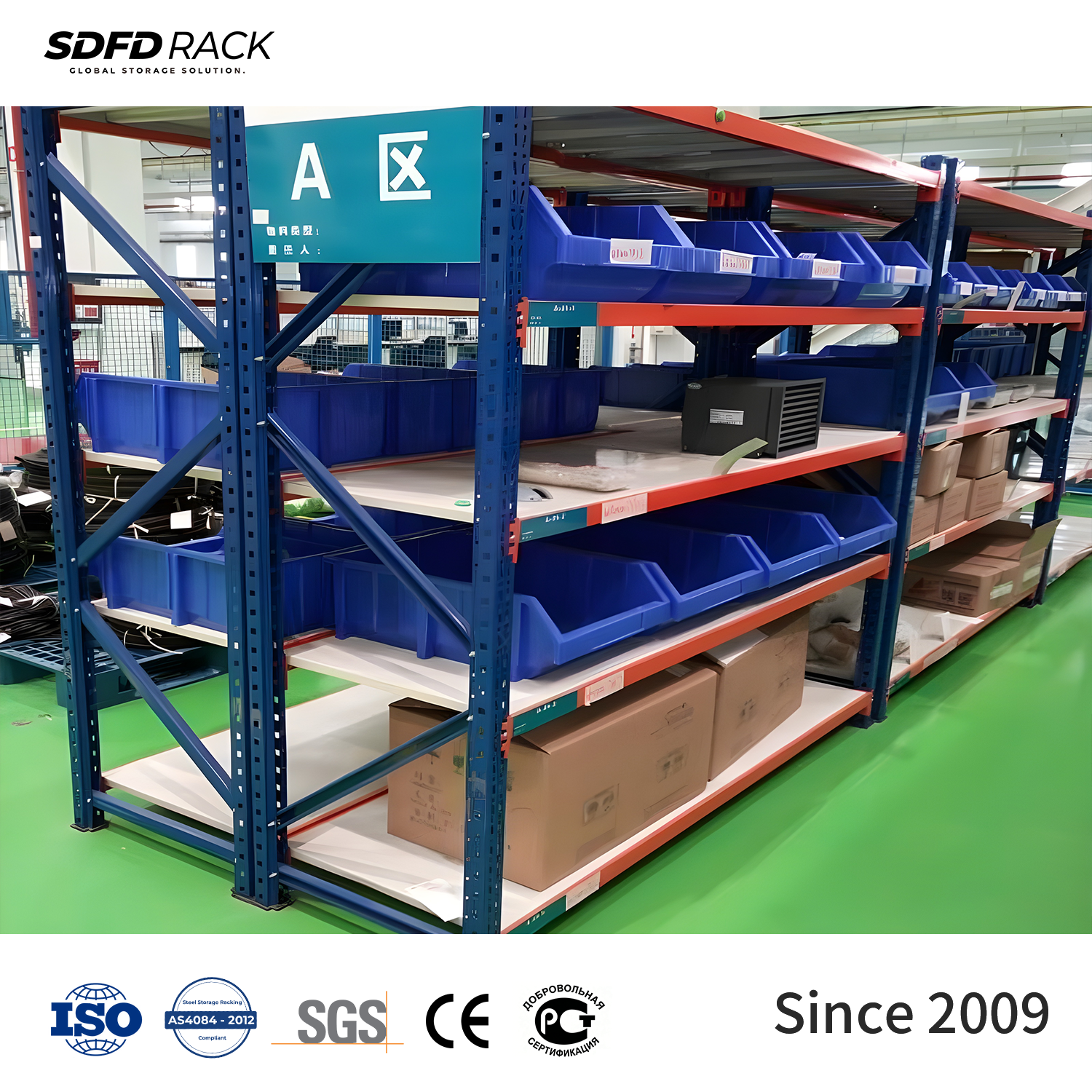 400KG Adjustable Racking Galvanized Sheet Metal Shelving Steel Industrial Storage Rack Heavy Duty Long Span Warehouse Shelves