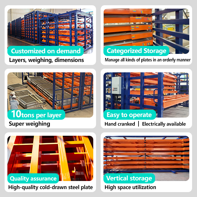 High Capacity 6-Layer Roll-Out System Laser Cutter Vertical Pipe Storage Racks Heavy Duty Full Extension Rack Warehouse Rack
