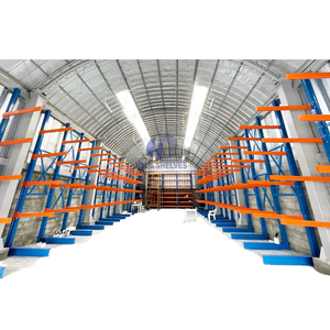 Blue-orange Cantilever Shelves Warehouse Racking System Factory Shelf Storage of Long Goods Irregular Goods Strong Load-bearing