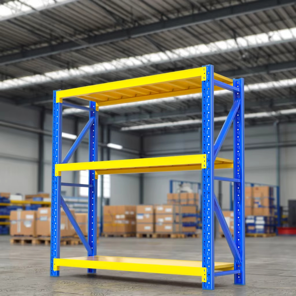 Racking Adjustable Metal Boltless Shelf And Racks Warehouse Storage Medium Duty Metal Rack Shelf