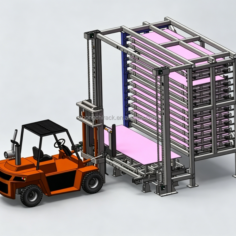 Intelligent Steel Vertical Sheet Storage Rack Automated Plate Warehouse with Robot Automatic Loading Function Heavy Duty