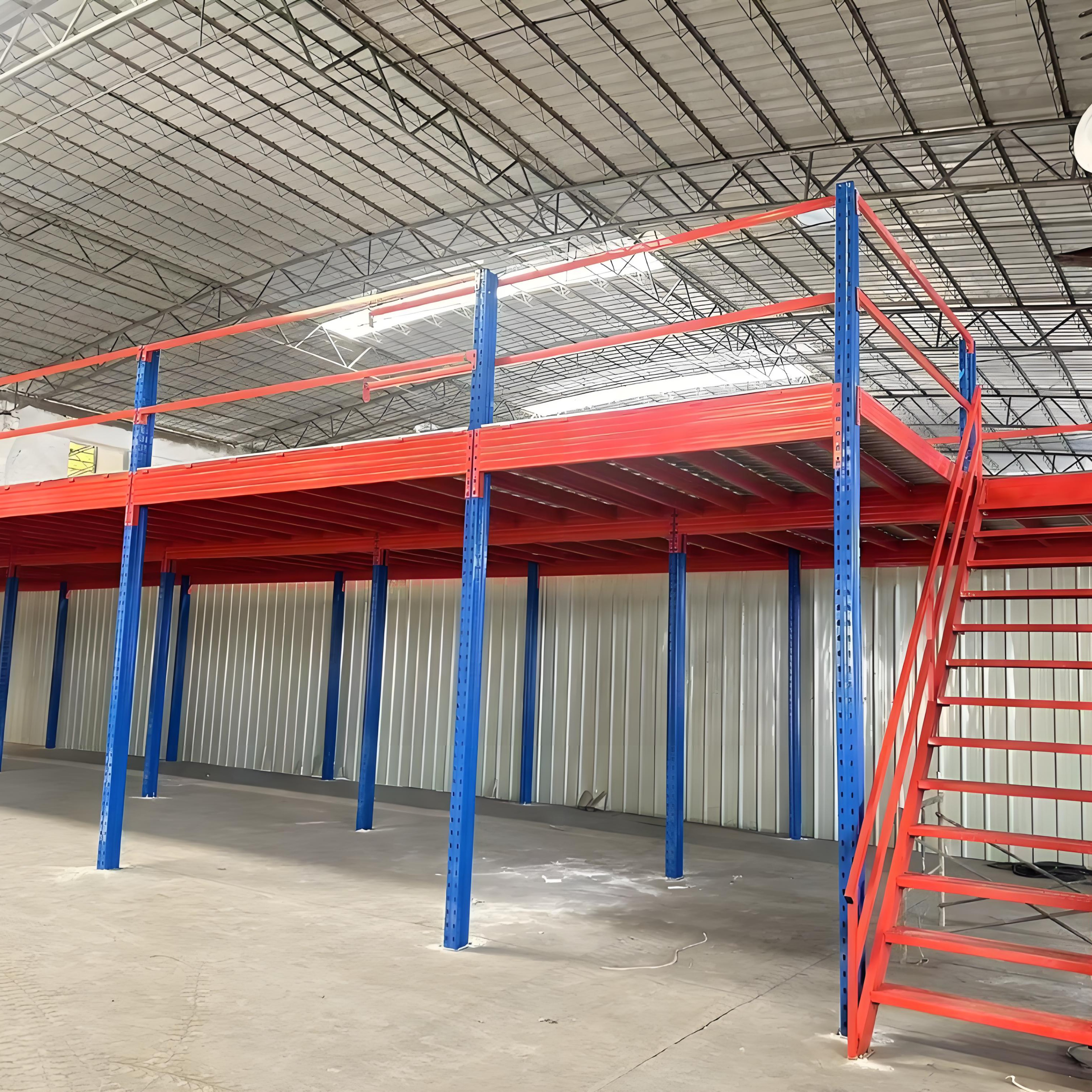 Prefabricated MezzanineTwo-Level Prefabricated Warehouse with Mezzanine Heavy Duty Shelving Rack