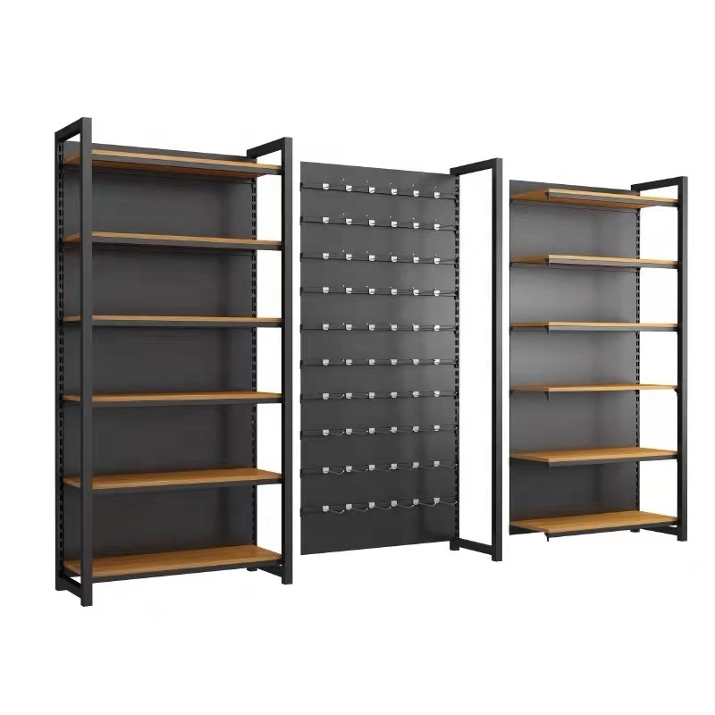 Wooden Steel Shelf Storage Rack System Store Equipment Used Supermarket