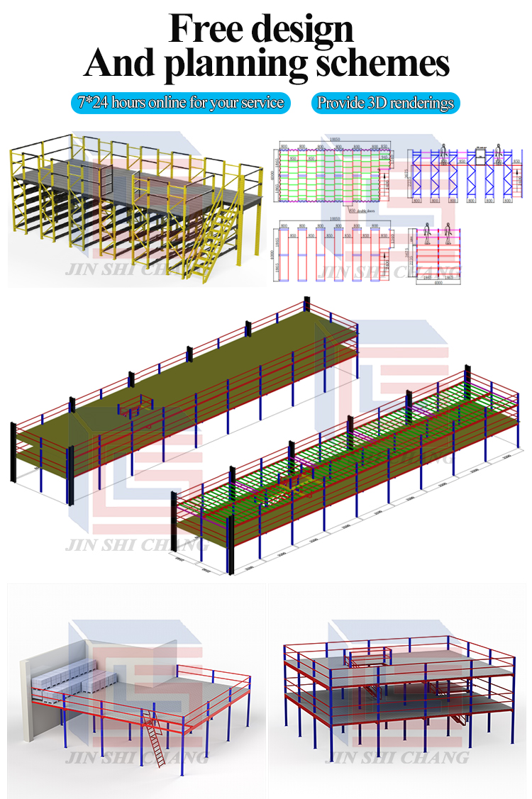 Industrial Warehouse Mezzanine Floor System Steel Structure Platform for Space Saving Storage Solution