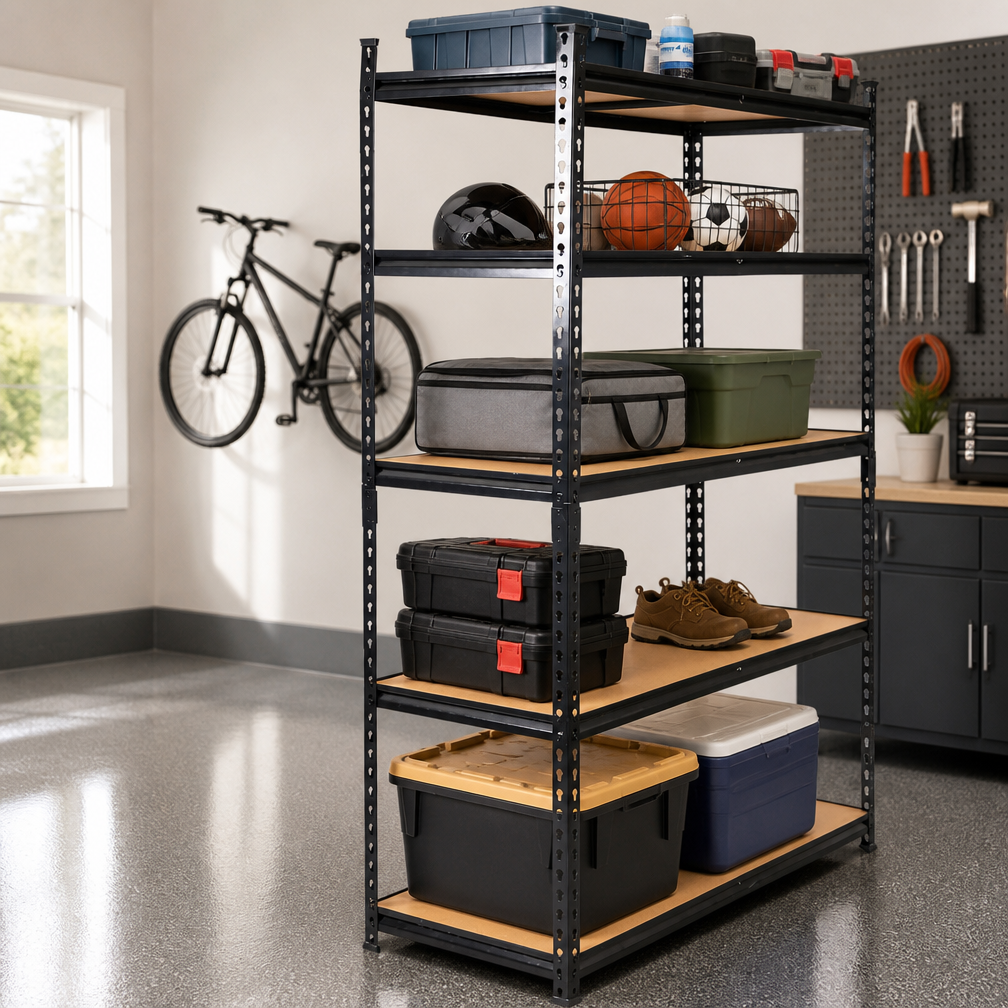 Heavy Duty Steel Shelving Rack Boltless Storage Shelves 5 Tier Adjustable Metal Garage Warehouse Industrial Shelf Racking